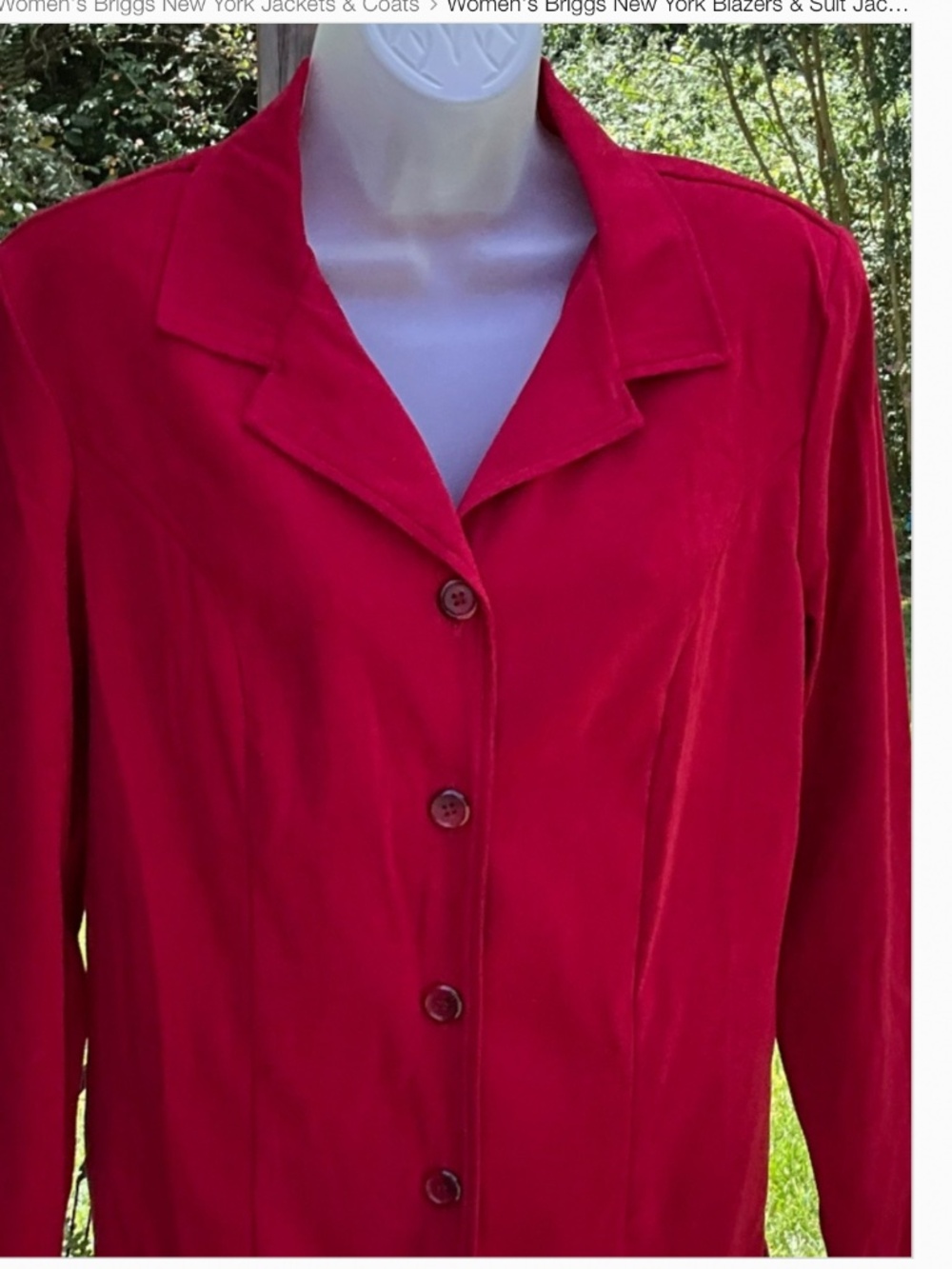 Briggs New York • Red Faux Suede Shirt Jacket • Vintage • Size 8 • NWOT